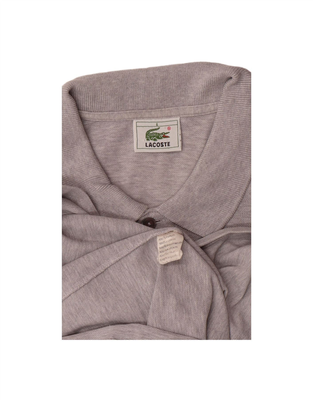 LACOSTE Mens Polo Shirt Size 6 XL Grey Cotton