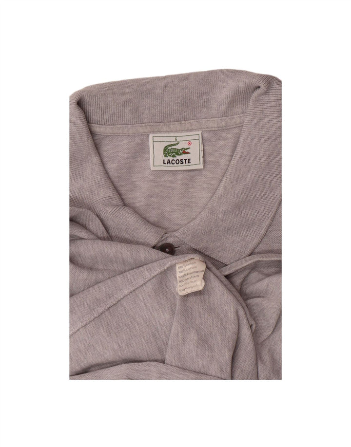 LACOSTE Mens Polo Shirt Size 6 XL Grey Cotton