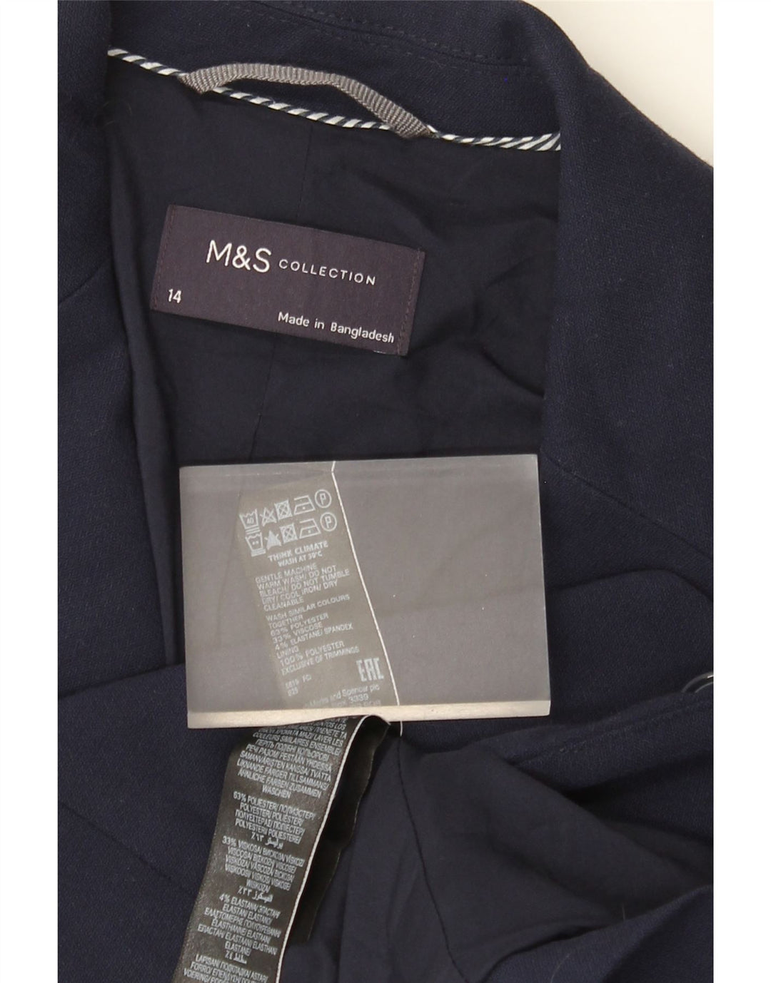 Jachetă pentru femei Marks & Spencer cu 2 nasturi, UK 14, bleumarin mediu