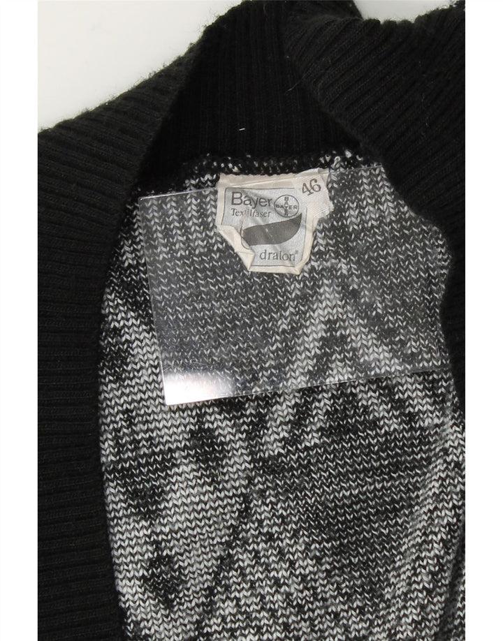 BAYER Womens V-Neck Jumper Sweater IT 46 Large Black Argyle/Diamond Vintage Bayer and Second-Hand Bayer from Messina Hembry 
