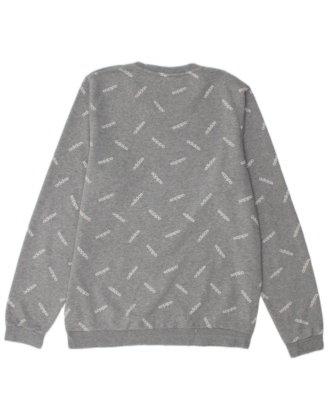 ADIDAS Mens Graphic Sweatshirt Jumper Medium Grey Cotton