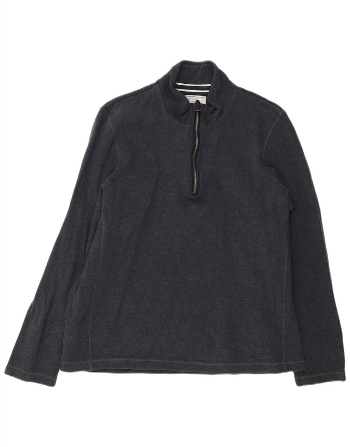 JACK & JONES Pulover cu fermoar pentru bărbați, bumbac gri XL
