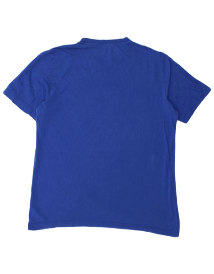 Tricou grafic pentru bărbați Adidas Top, bumbac albastru mediu