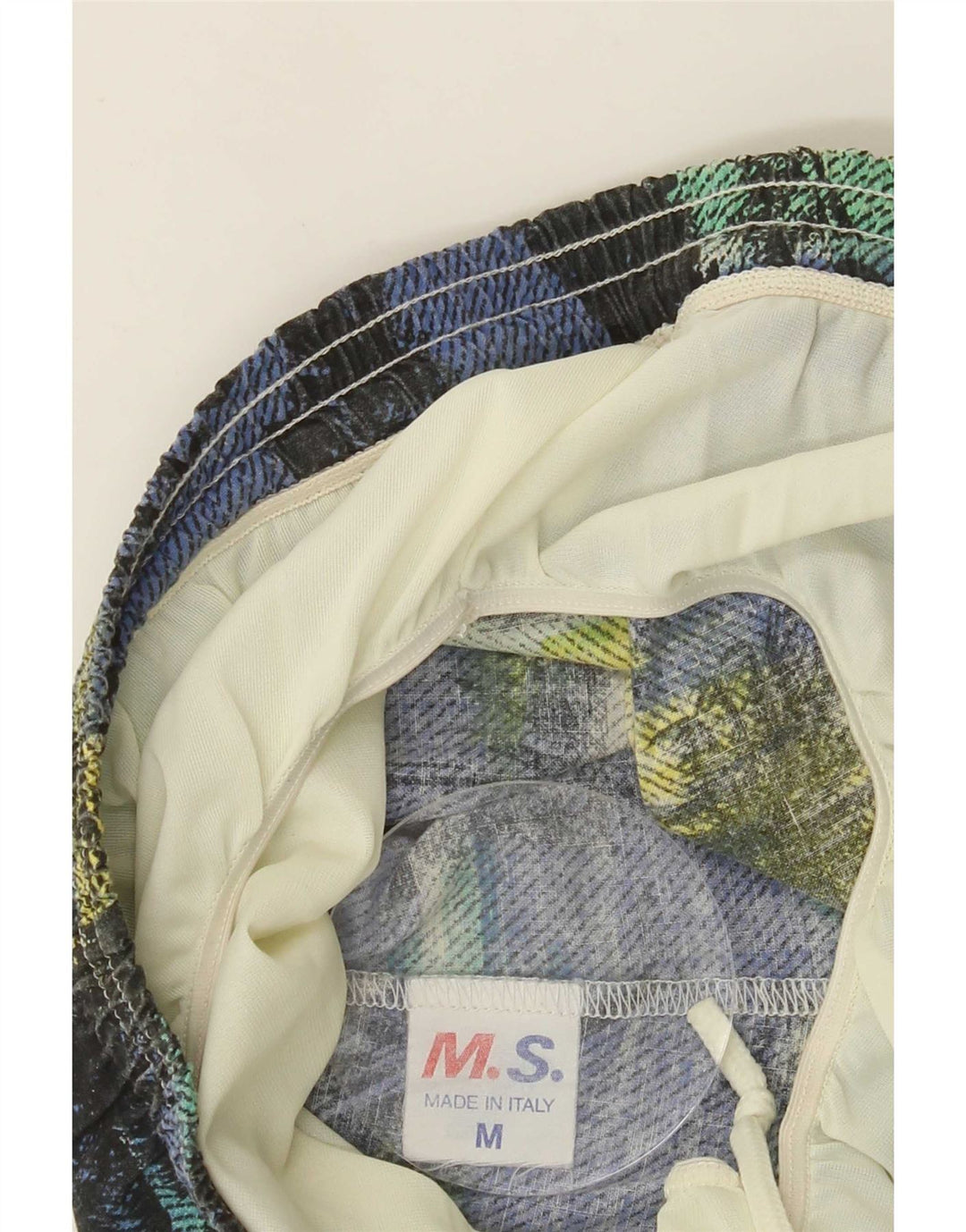 Pantaloni scurți de înot vintage pentru bărbați cu model abstract, mediu multicolor