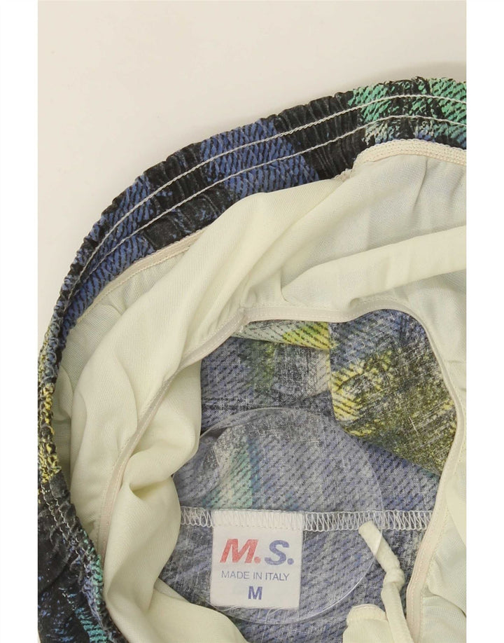 Pantaloni scurți de înot vintage pentru bărbați cu model abstract, mediu multicolor