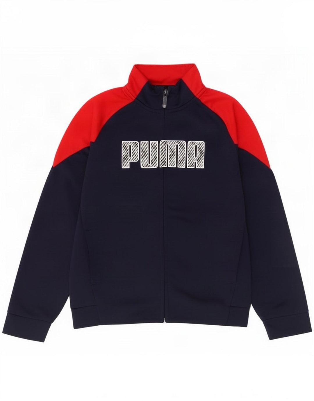 Jachetă de trening cu grafică Puma pentru băieți, 9-10 ani, albastru bleumarin