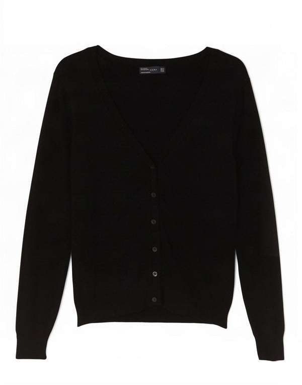 Pulover cardigan pentru femei Zara UK 12 Medium Black Viscose