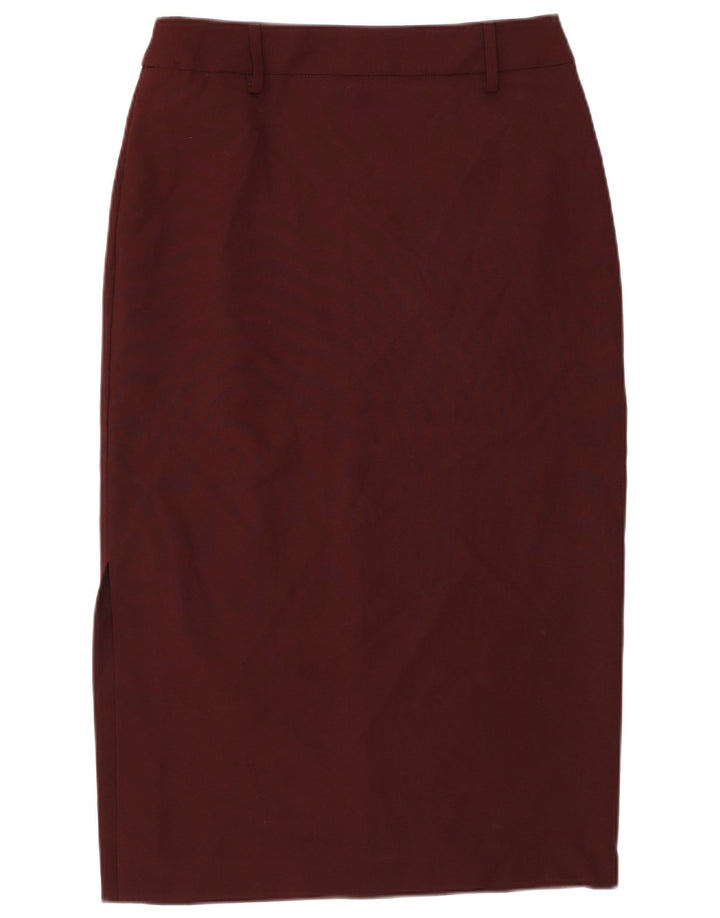 Fusta midi Benetton pentru femei IT 44 Medium W28 Bordeaux Poliester