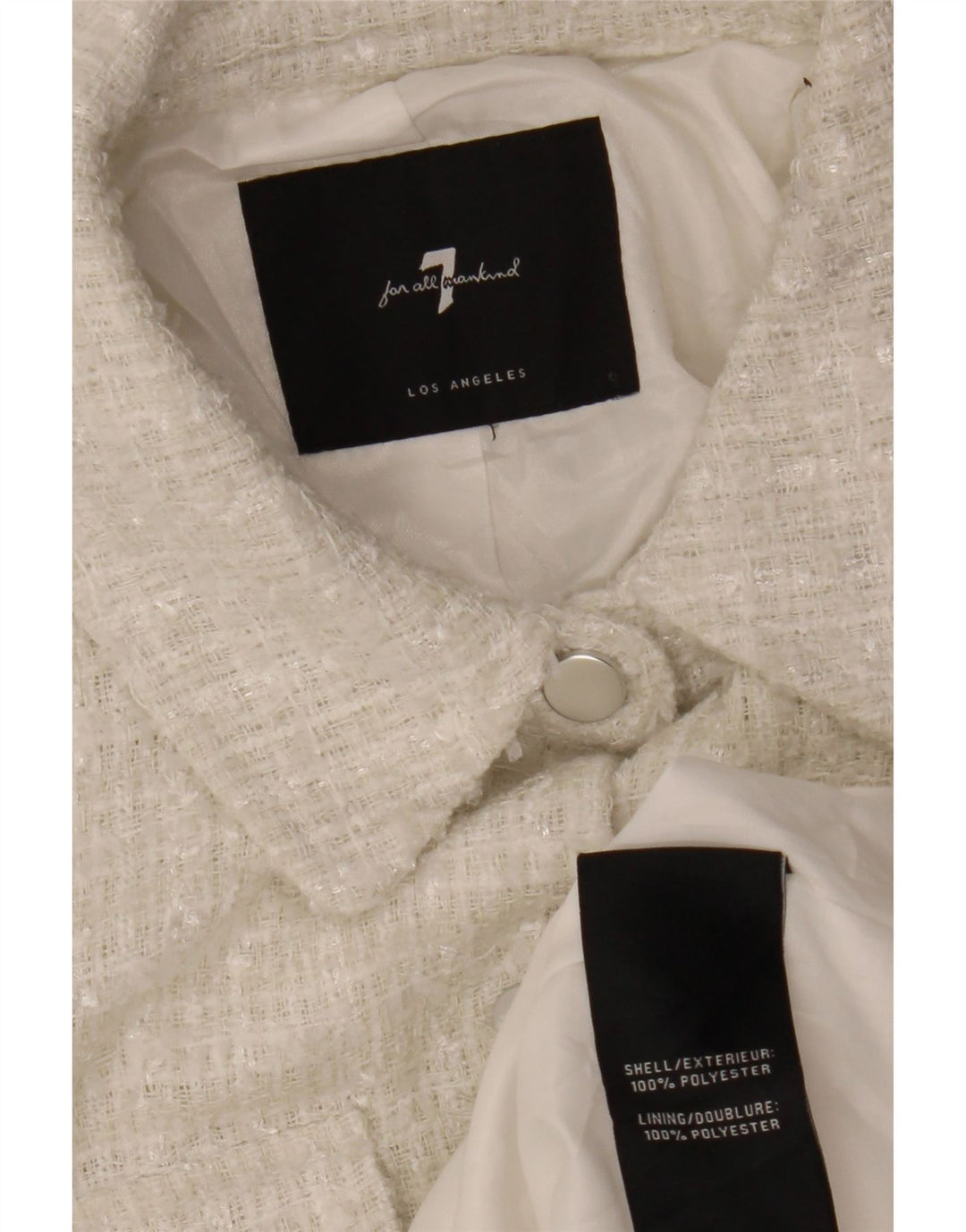 7 FOR ALL MANKIND Bomber pentru femei UK 12 Poliester alb mediu