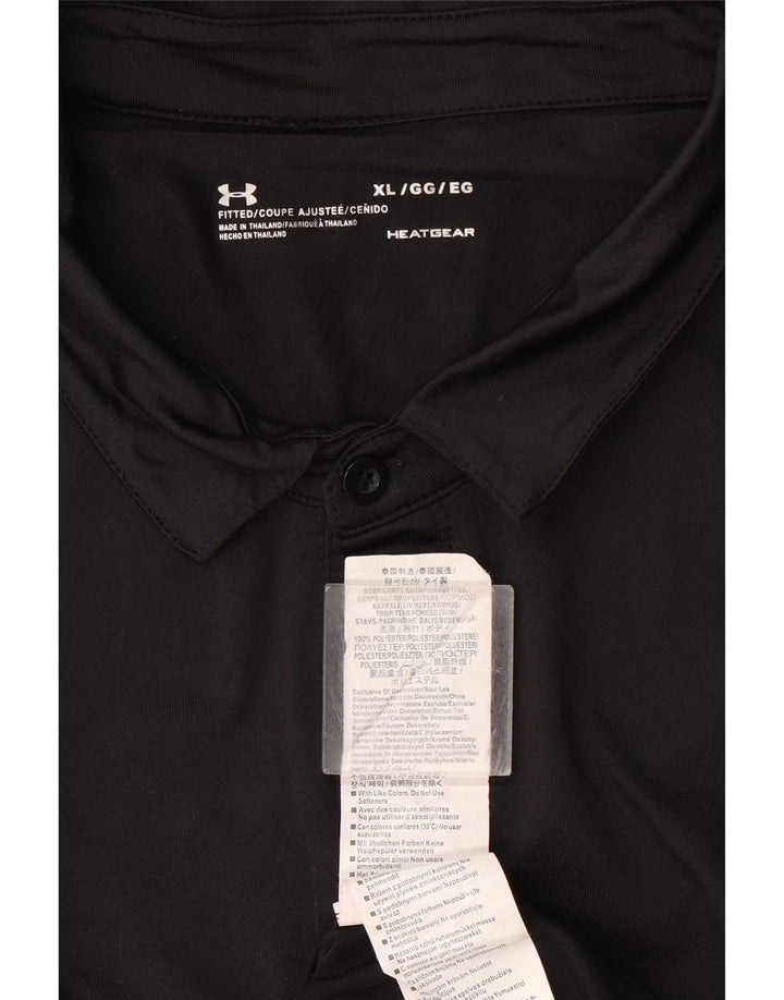 Tricou polo Under Armour pentru bărbați Heat Gear XL, poliester negru