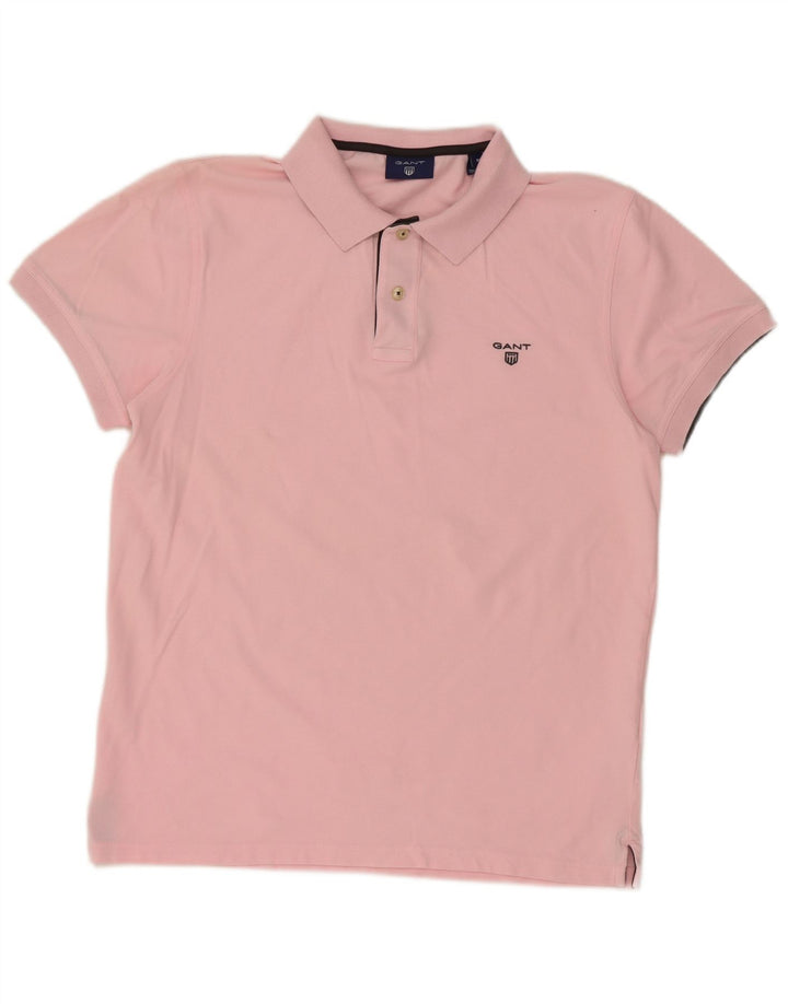 Tricou polo pentru bărbați GANT, bumbac roz mediu
