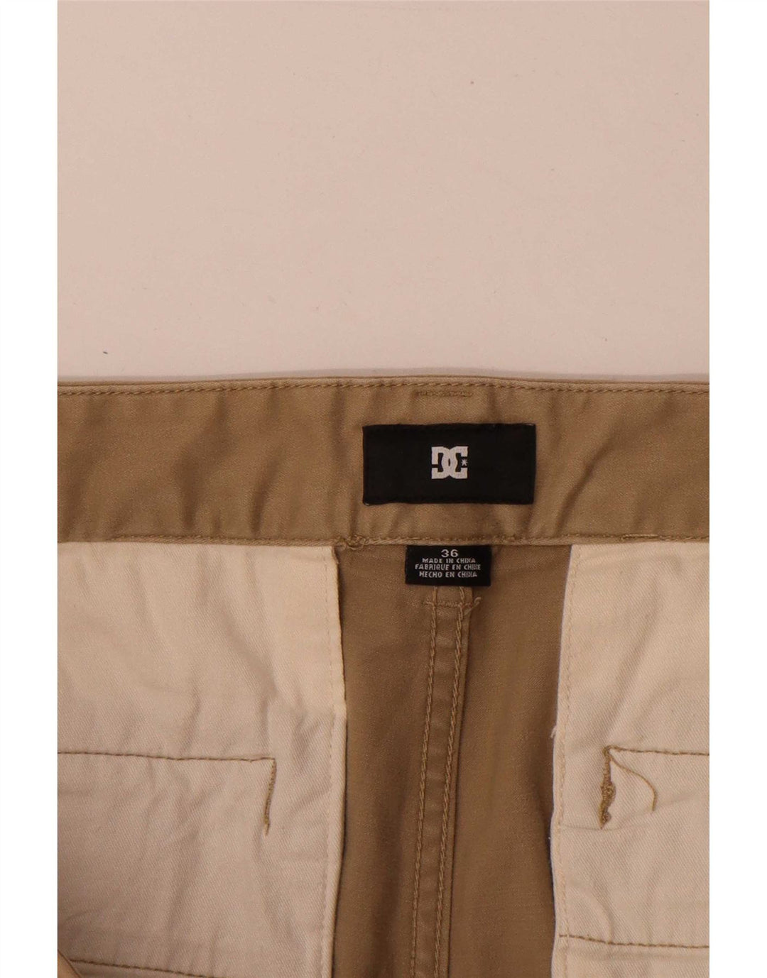 Pantaloni scurți chino pentru bărbați DC W36 mare, bej, bumbac