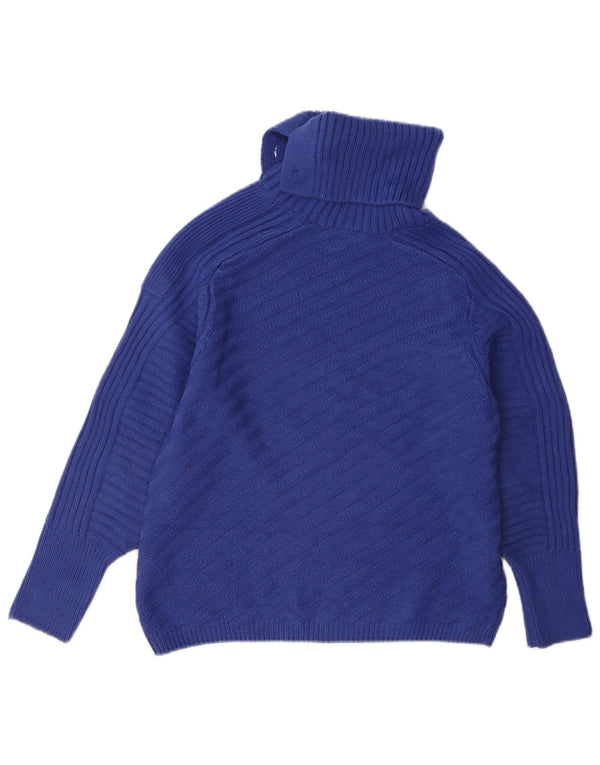Pulover pentru femei Marks & Spencer cu gât rulat, UK 10, acrilic, albastru mic