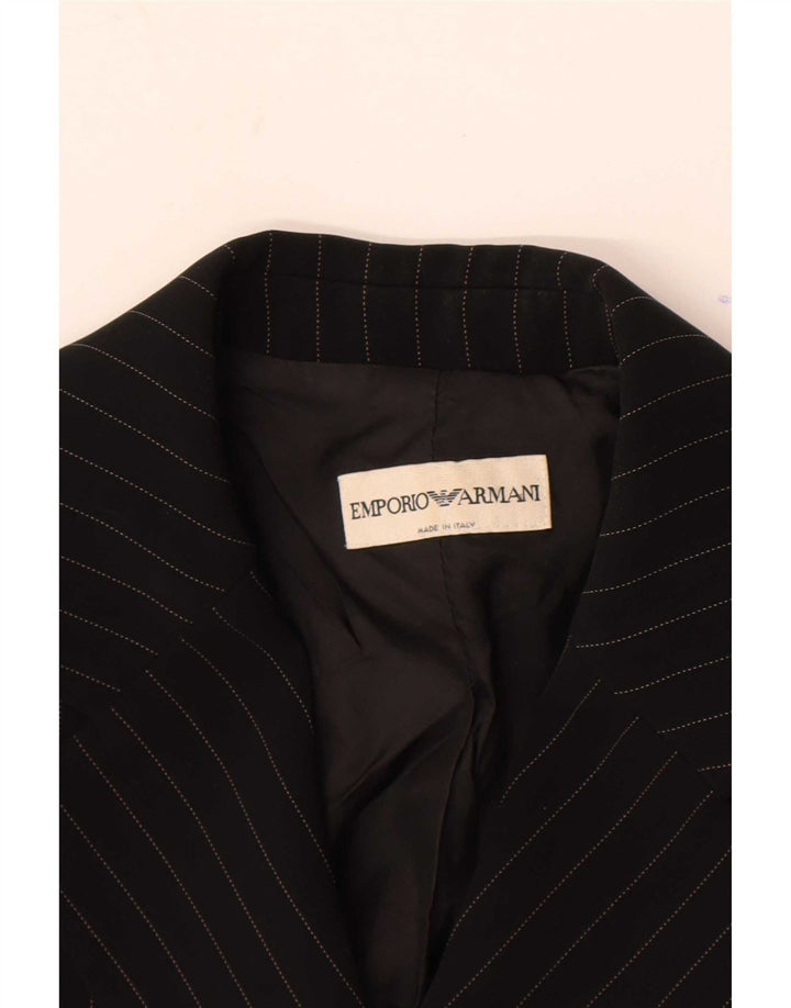 Jachetă Blazer pentru femei Emporio Armani cu 1 nasture Marea Britanie 8, neagră, cu dungi mici