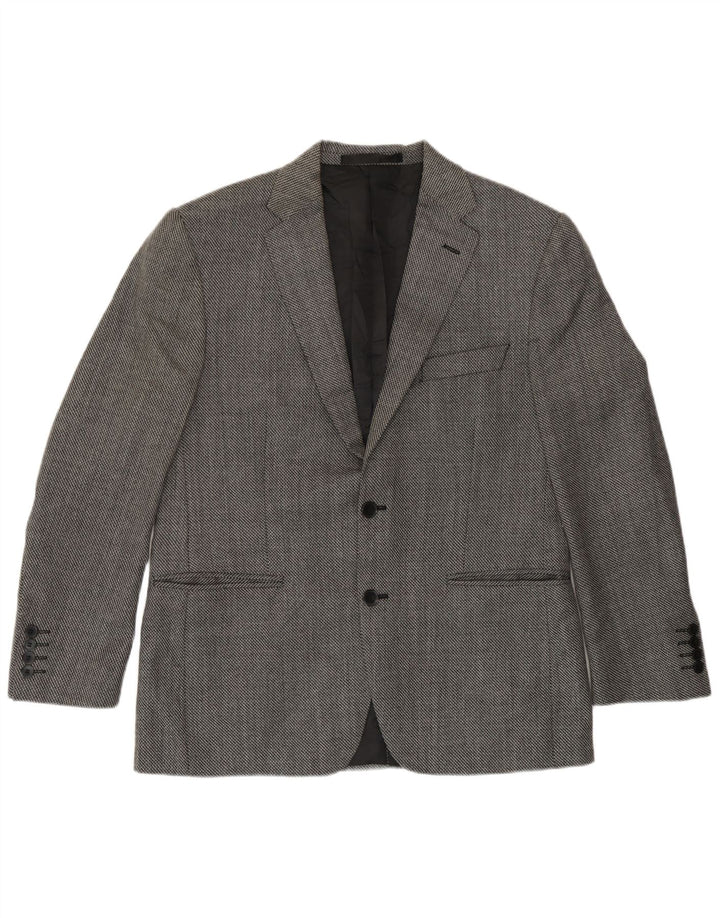 Jachetă pentru bărbați Marks & Spencer Slim Fit cu 2 nasturi, UK 40, mare, neagră
