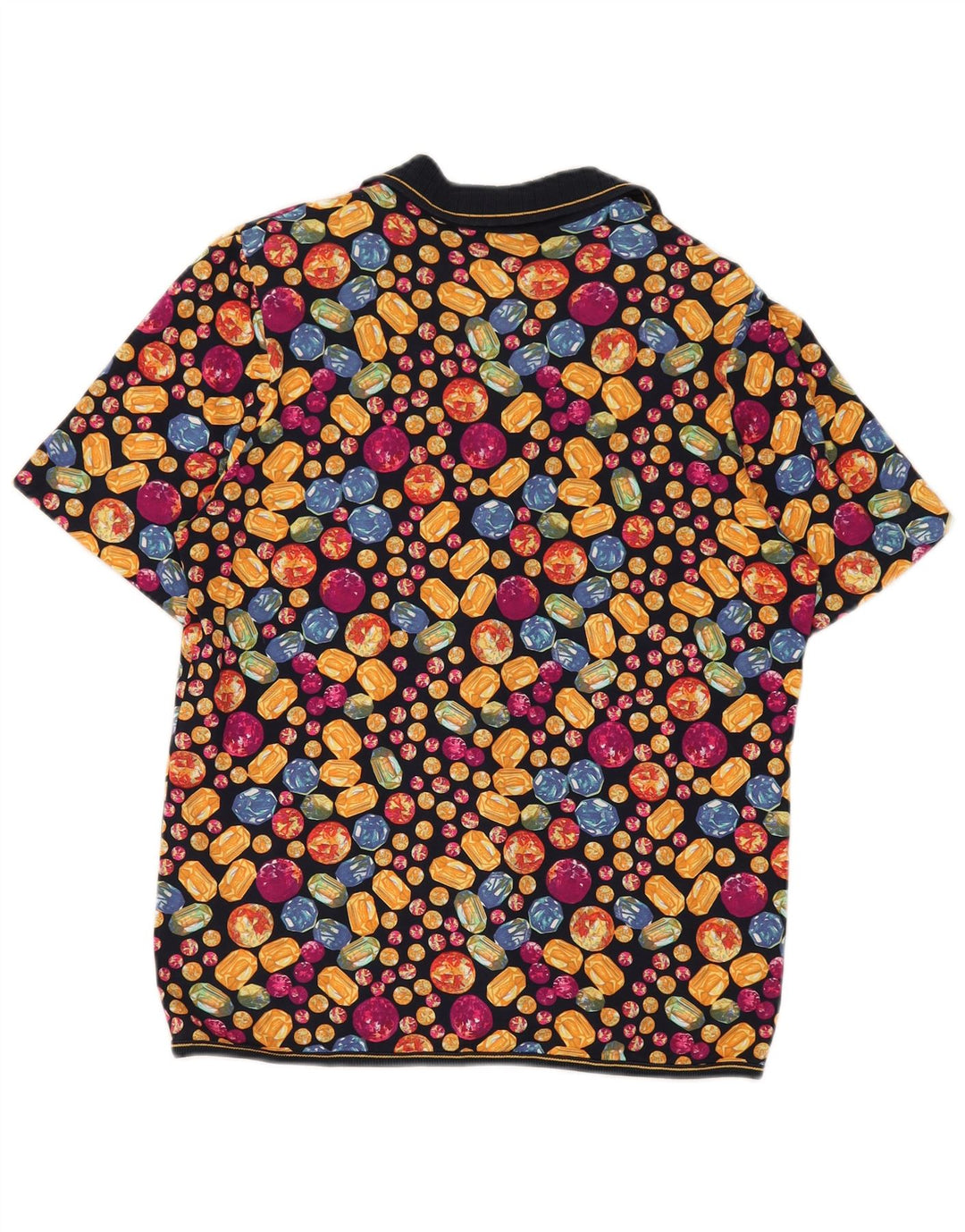 Bluză cămașă cu mânecă scurtă pentru femei vintage UK 14 Medium Multicolore cu pete