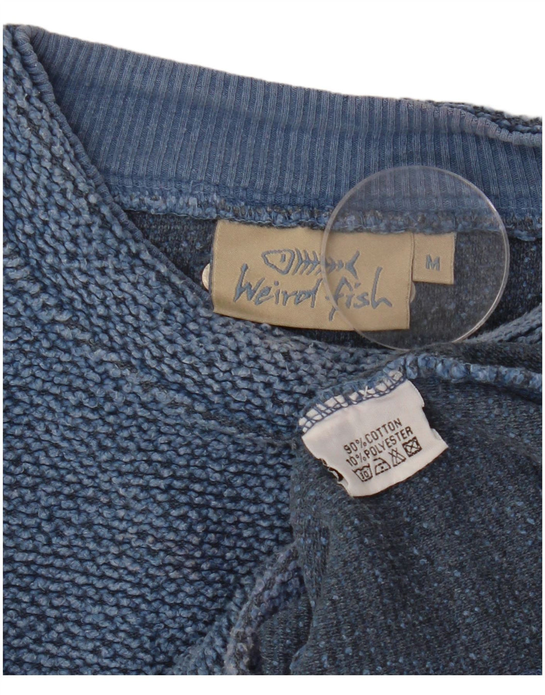 WEIRD FISH Pulover pentru femeie din bumbac albastru mediu UK 14