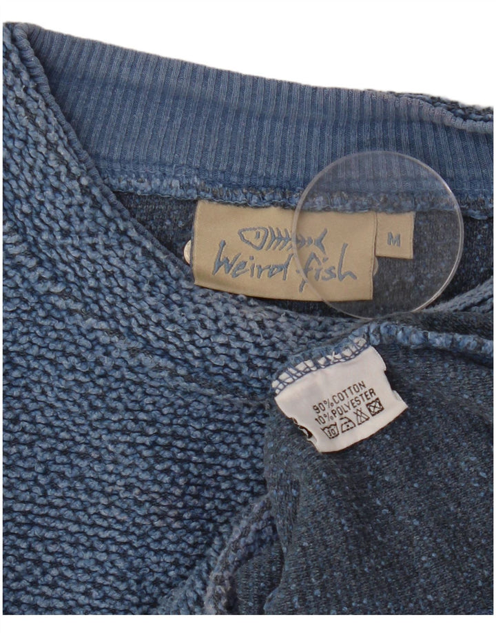 WEIRD FISH Pulover pentru femeie din bumbac albastru mediu UK 14