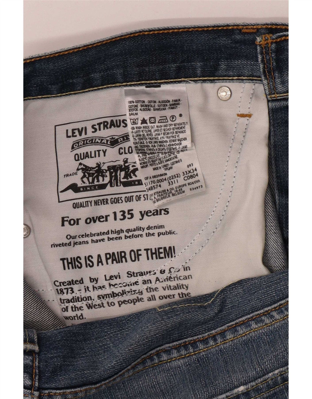 Blugi pentru bărbați Levi's 511 Slim W33 L30 Bumbac albastru
