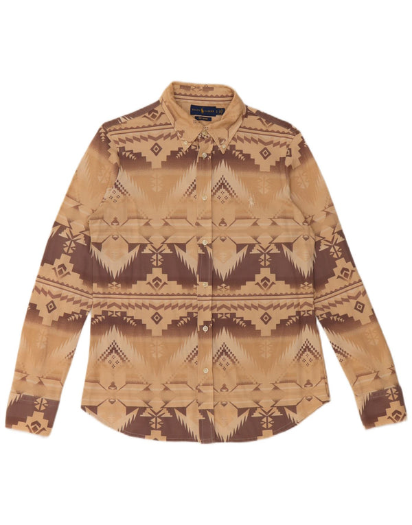 Cămașă Ralph Lauren pentru femei UK 14 mare, bej, geometrică