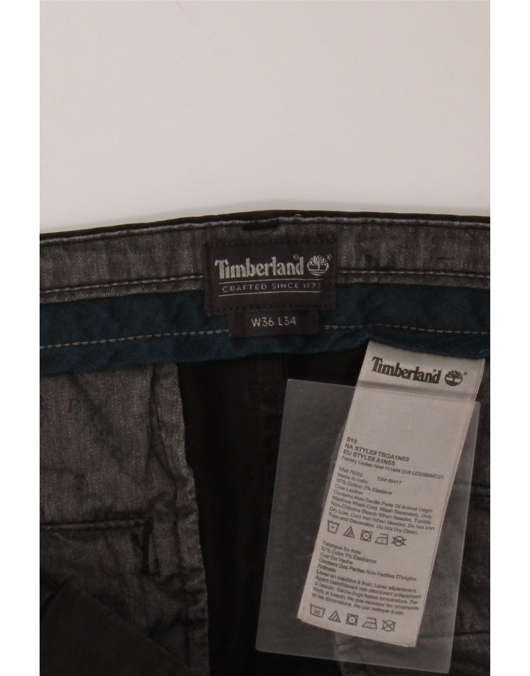 Pantaloni chino drepți pentru femei TIMBERLAND L36 L34 bumbac negru