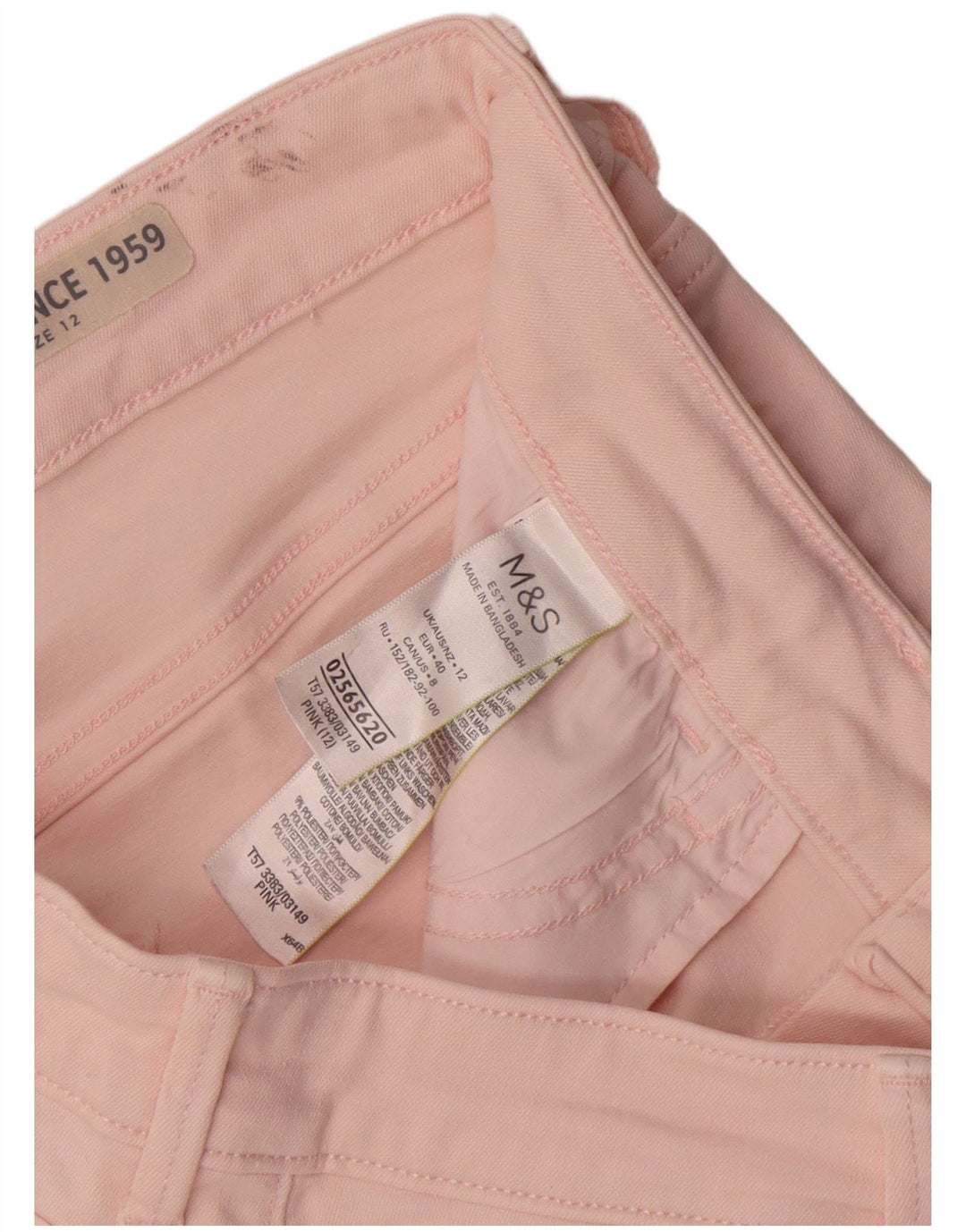 Pantaloni scurți din denim pentru femei Marks & Spencer UK 12 Medium W30 Bumbac roz