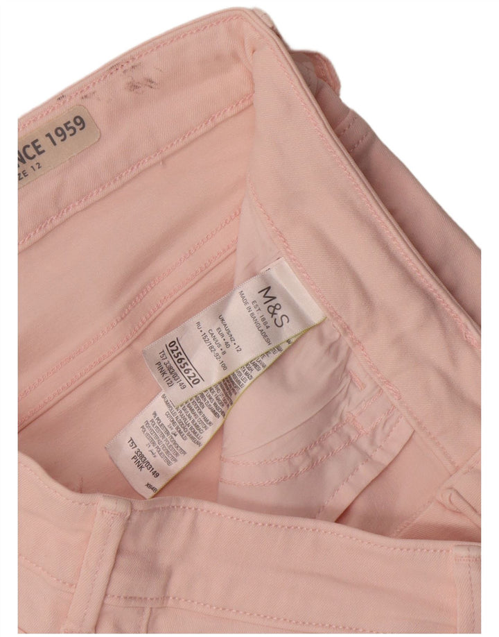 Pantaloni scurți din denim pentru femei Marks & Spencer UK 12 Medium W30 Bumbac roz