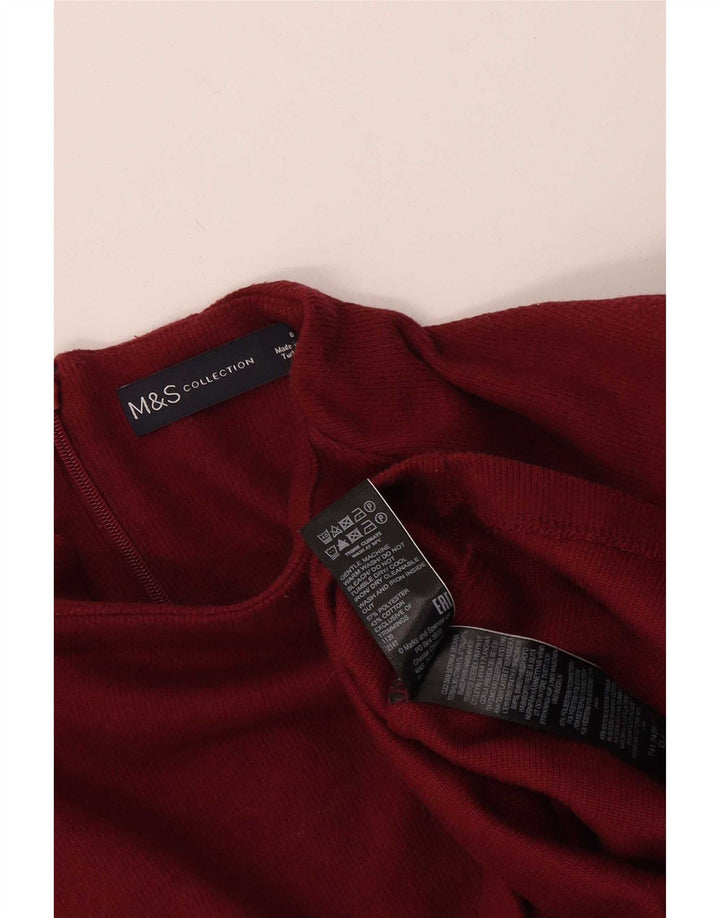 Marks & Spencer Top pentru femei cu mâneci 3/4 Marea Britanie 8 Mic Burgundy Poliester