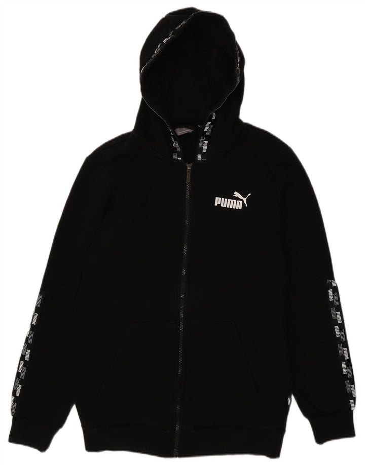 Pulover Puma Graphic Zip pentru bărbați, bumbac mic, negru