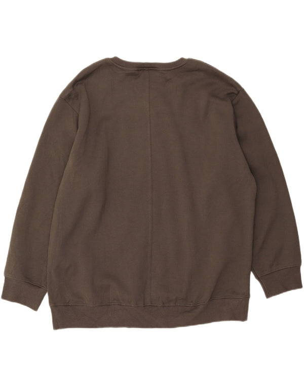 Pulover supradimensionat cu grafic pentru femei Zara UK 18 XL bumbac kaki