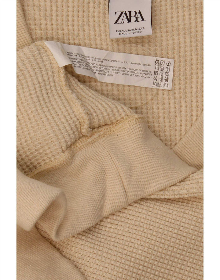 Zara Barbati Vesta Tank Top XL Bej Bumbac