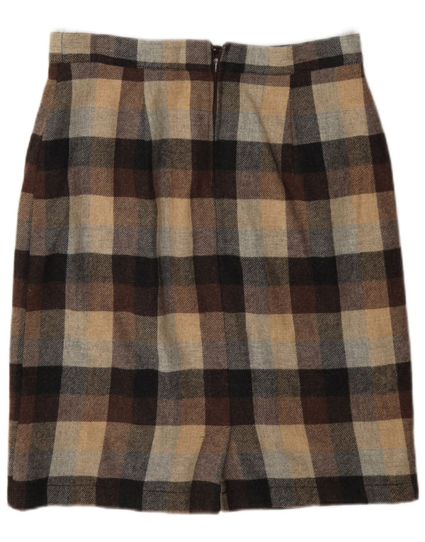 Fusta creion pentru femei Bardehle UK 12 Medium W30 Brown Check Wool