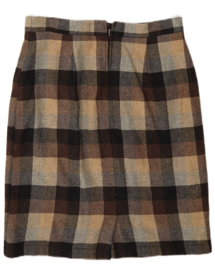 Fusta creion pentru femei Bardehle UK 12 Medium W30 Brown Check Wool