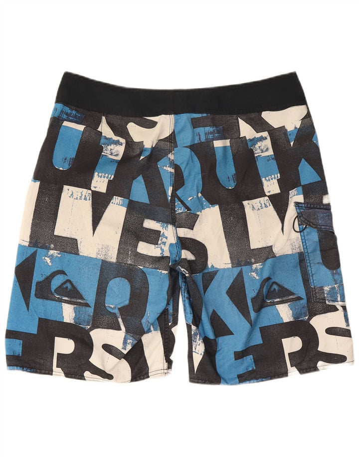 Pantaloni scurți de înot grafic Quiksilver pentru bărbați, mari, negru, poliester