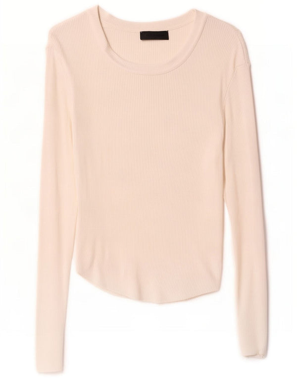 Top femeie Zara cu mânecă lungă UK 12 Medium White