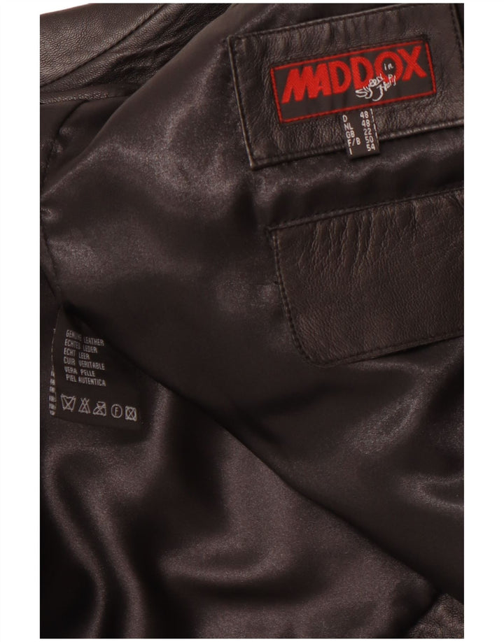 Jachetă de piele pentru femei MADDOX UK 22 3XL din piele neagră