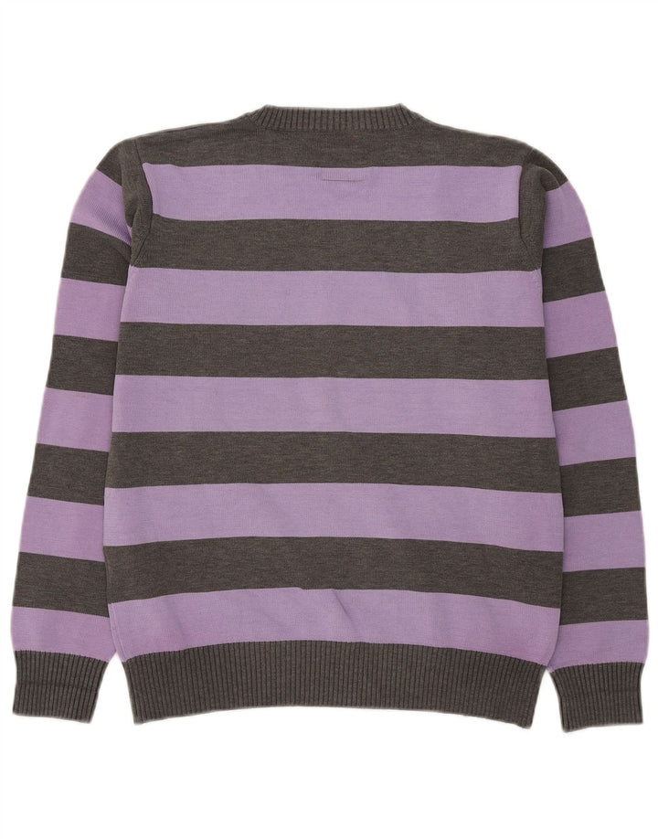 Jack & Jones Pulover cu decolteu în V pentru bărbați, în dungi violet mediu