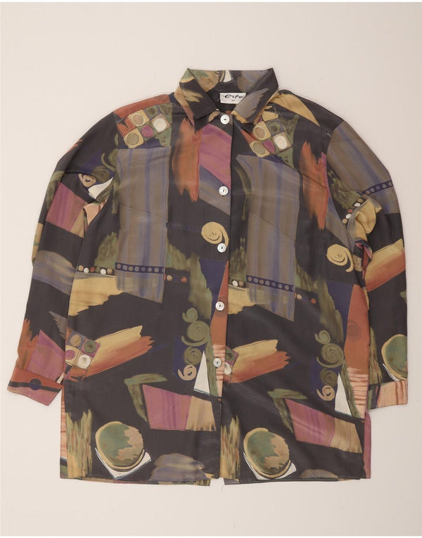 Rochie cămașă supradimensionată pentru femei Vintage EU 44 XL Patchwork multicolor