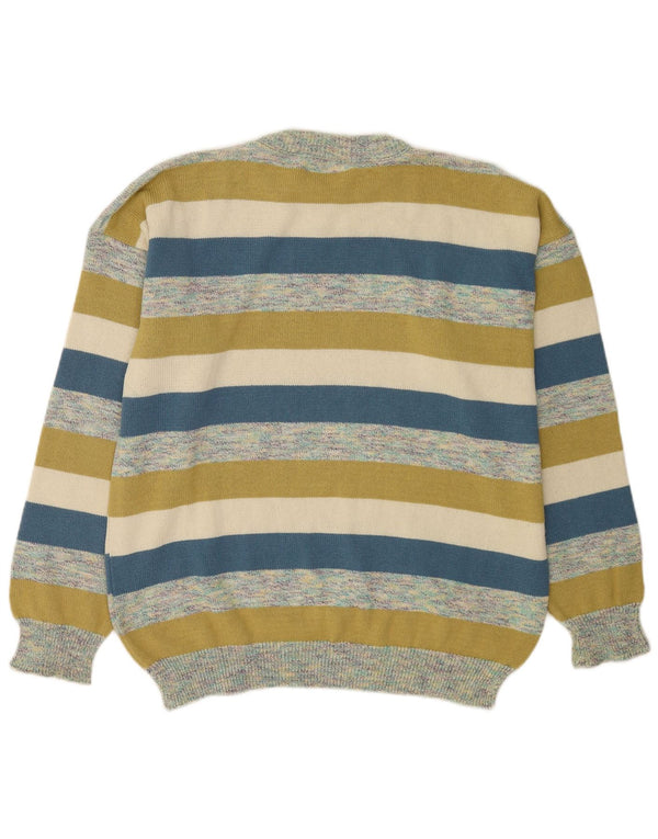 Pulover San Marco pentru bărbați cu gât roșu, bumbac cu dungi multicolore 2XL