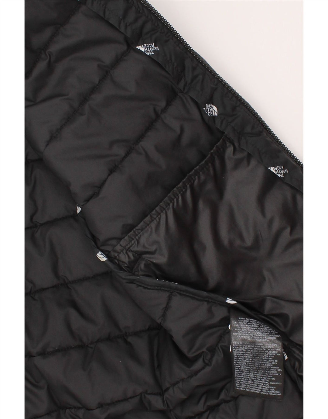 Jachetă căptușită cu glugă The North Face pentru băieți, 9-10 ani, mediu negru