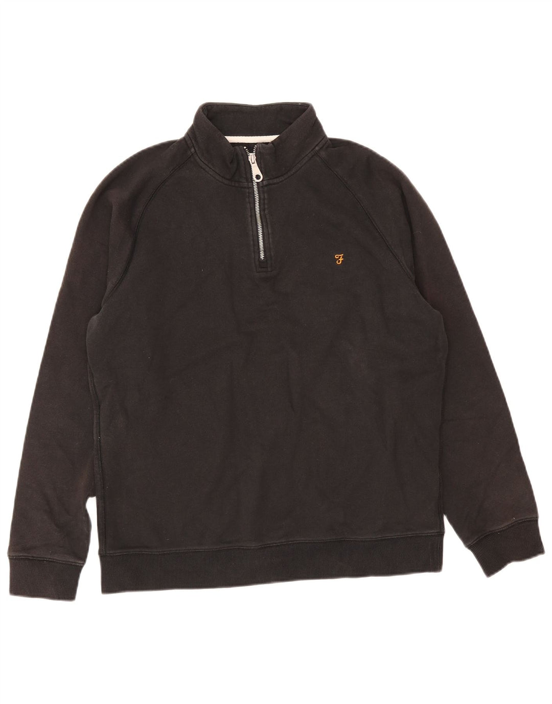 Pulover pentru bărbați Farah, cu fermoar, cu gât, XL, bumbac negru