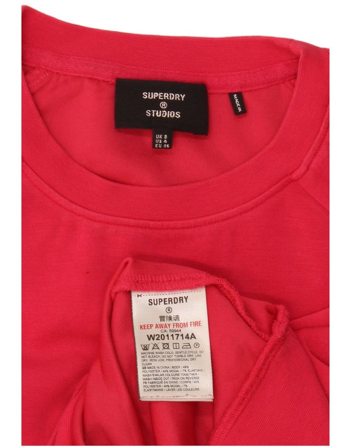 Pulover Superdry Crop Oversized pentru femei UK 8 Poliester roșu mic