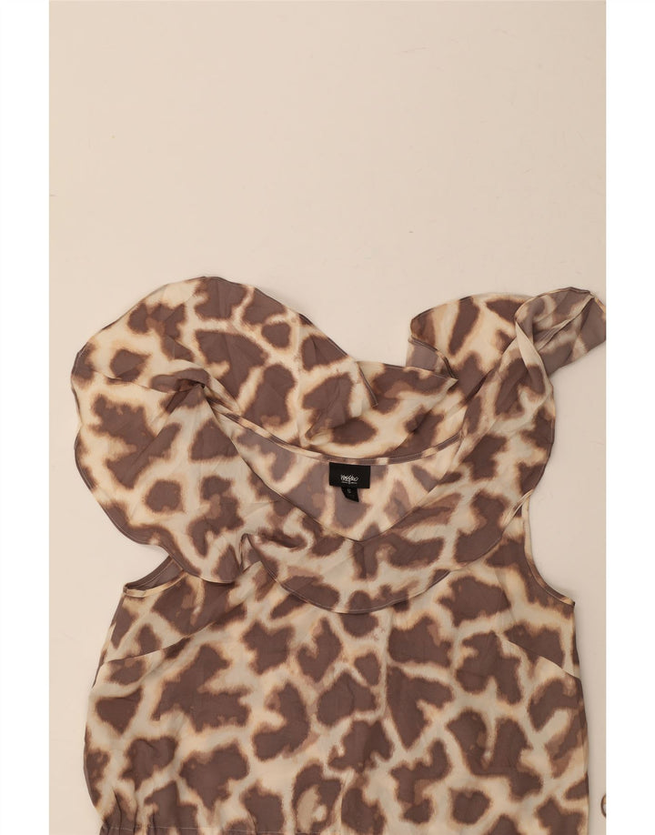 MOSSIMO Womens Sleeveless Blouse Top UK 10 Small Brown Animal Print Vintage Mossimo and Second-Hand Mossimo from Messina Hembry 