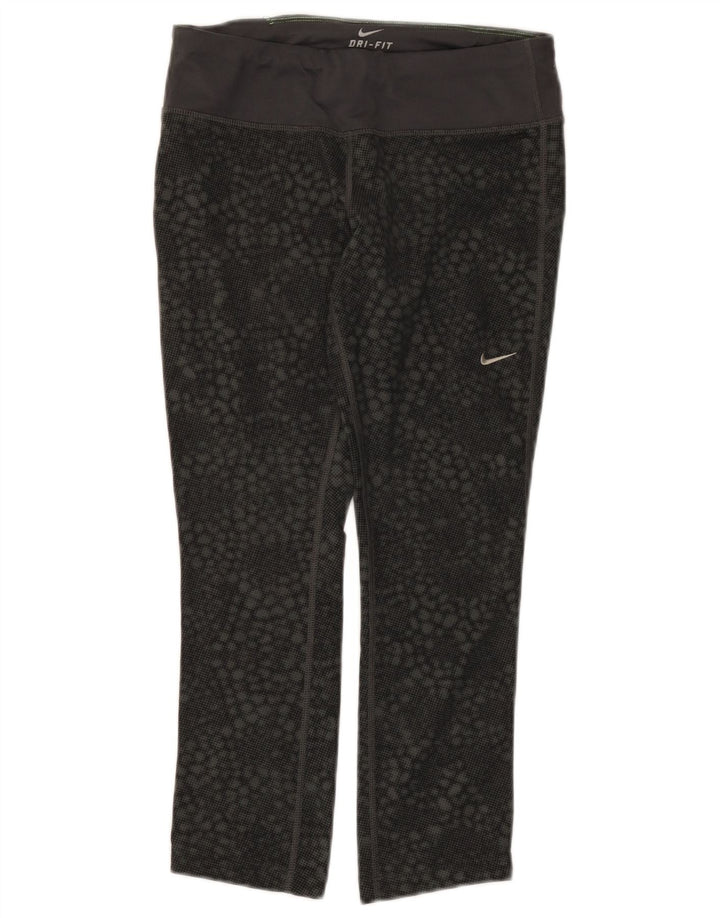 Leggings capri Nike Dri Fit pentru femei UK 8 Small Negru Poliester geometric