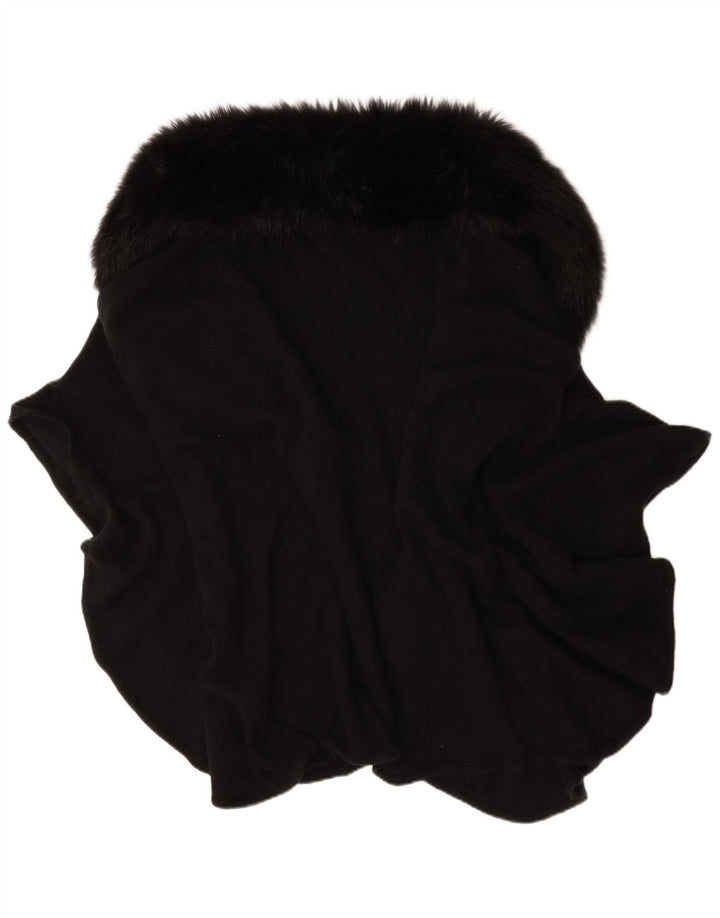 Palton Poncho Vintage pentru Femei Mărime Unică Negru