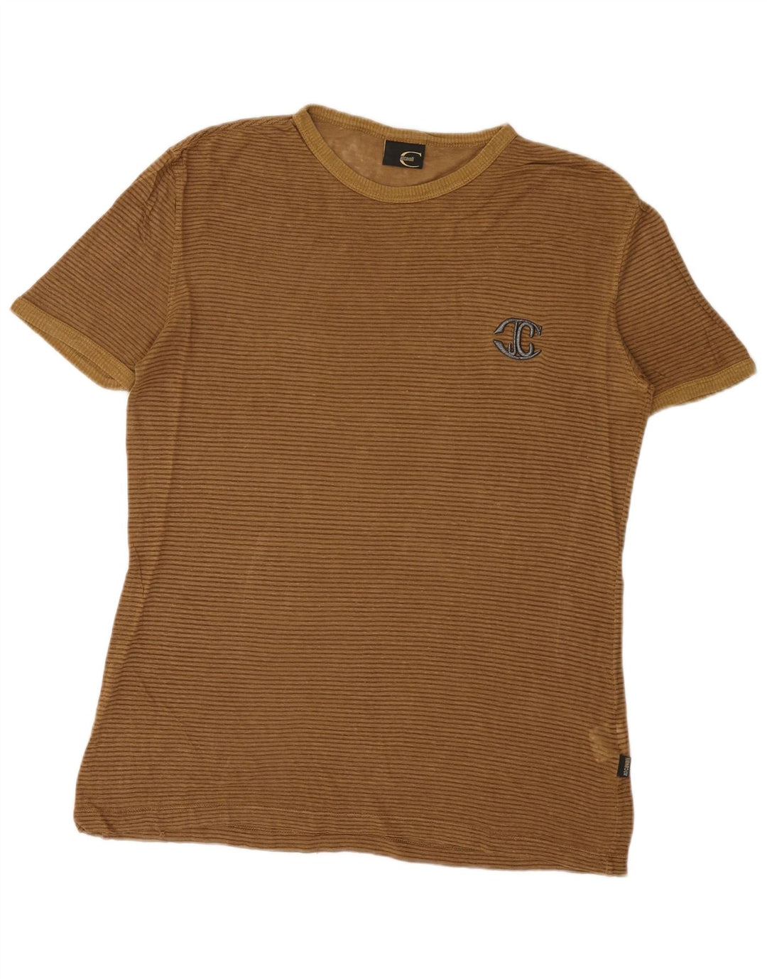 Tricou pentru bărbați Just Cavalli Top cu dungi maro mediu