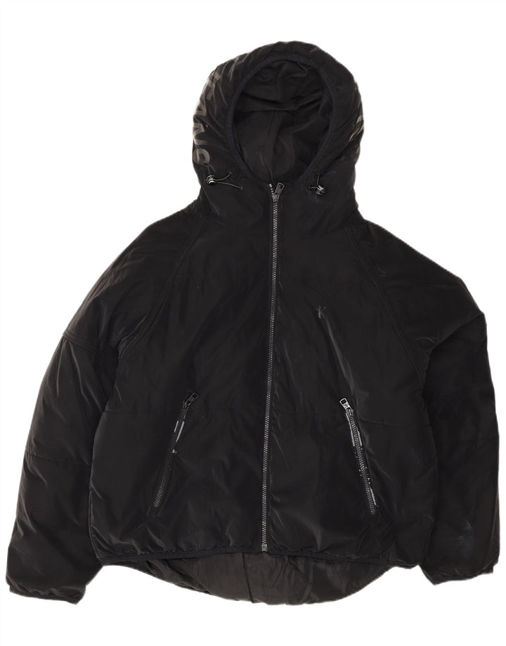 Jachetă căptușită cu grafică supradimensionată pentru femei Calvin Klein Jeans UK 10 Small Black