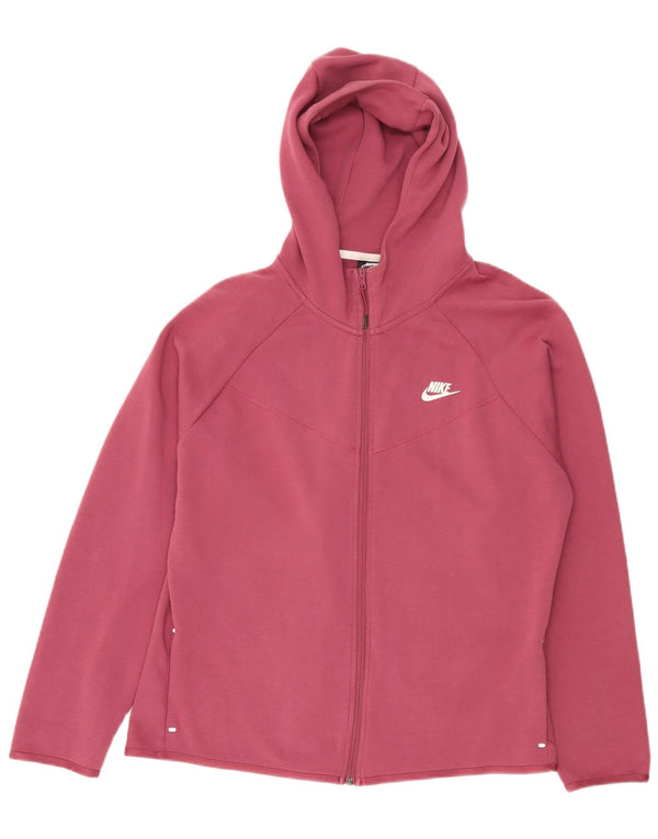 Pulover Nike pentru femei, cu fermoar, cu glugă, UK 20 2XL, bumbac roz