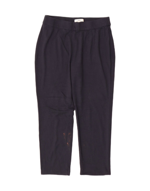 Pantaloni tăiați pentru femei Marks & Spencer UK 14 Medium W30 L25 Bleumarin