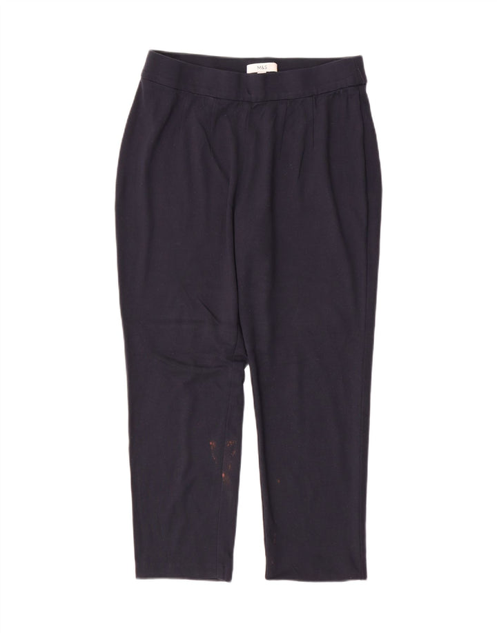 Pantaloni tăiați pentru femei Marks & Spencer UK 14 Medium W30 L25 Bleumarin